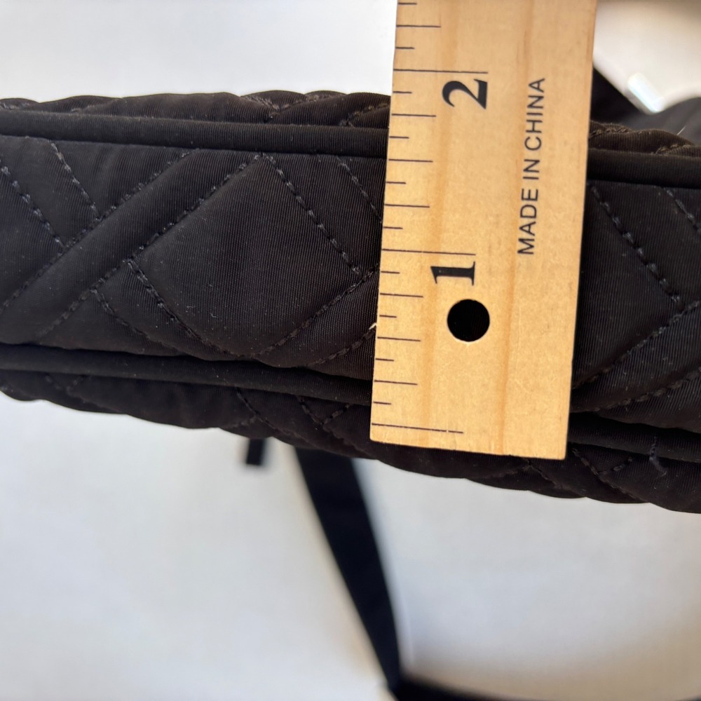 Vera Bradley Black Quilted Microfiber Hipster Crossbody Bag Messenger Purse - Picture 8 of 11